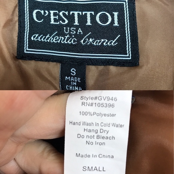 C’Esttoi Brown/White Polka Dot Puffer Vest Size S - Picture 8 of 8